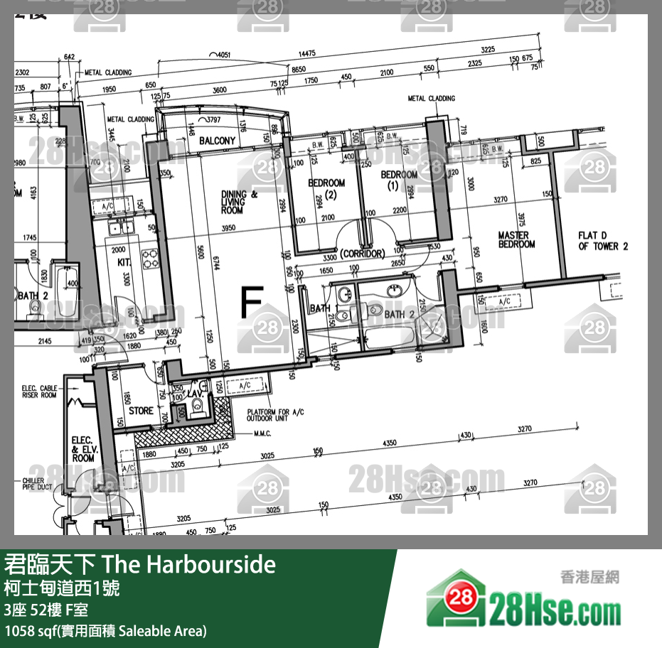 君临天下 3座52楼 F室 平面图