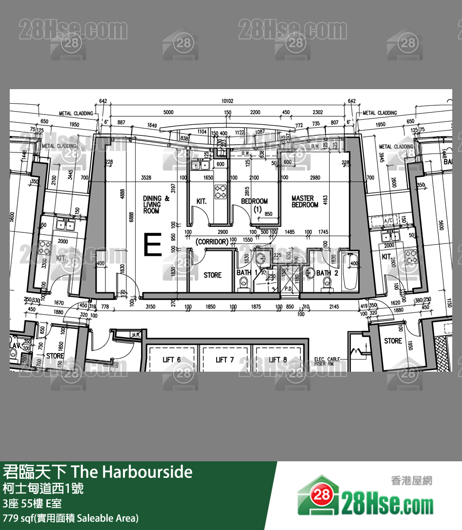 君临天下 3座55楼 E室 平面图