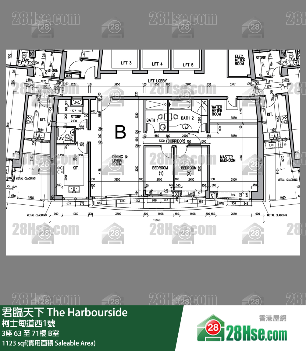 君临天下 3座68楼 B室 平面图