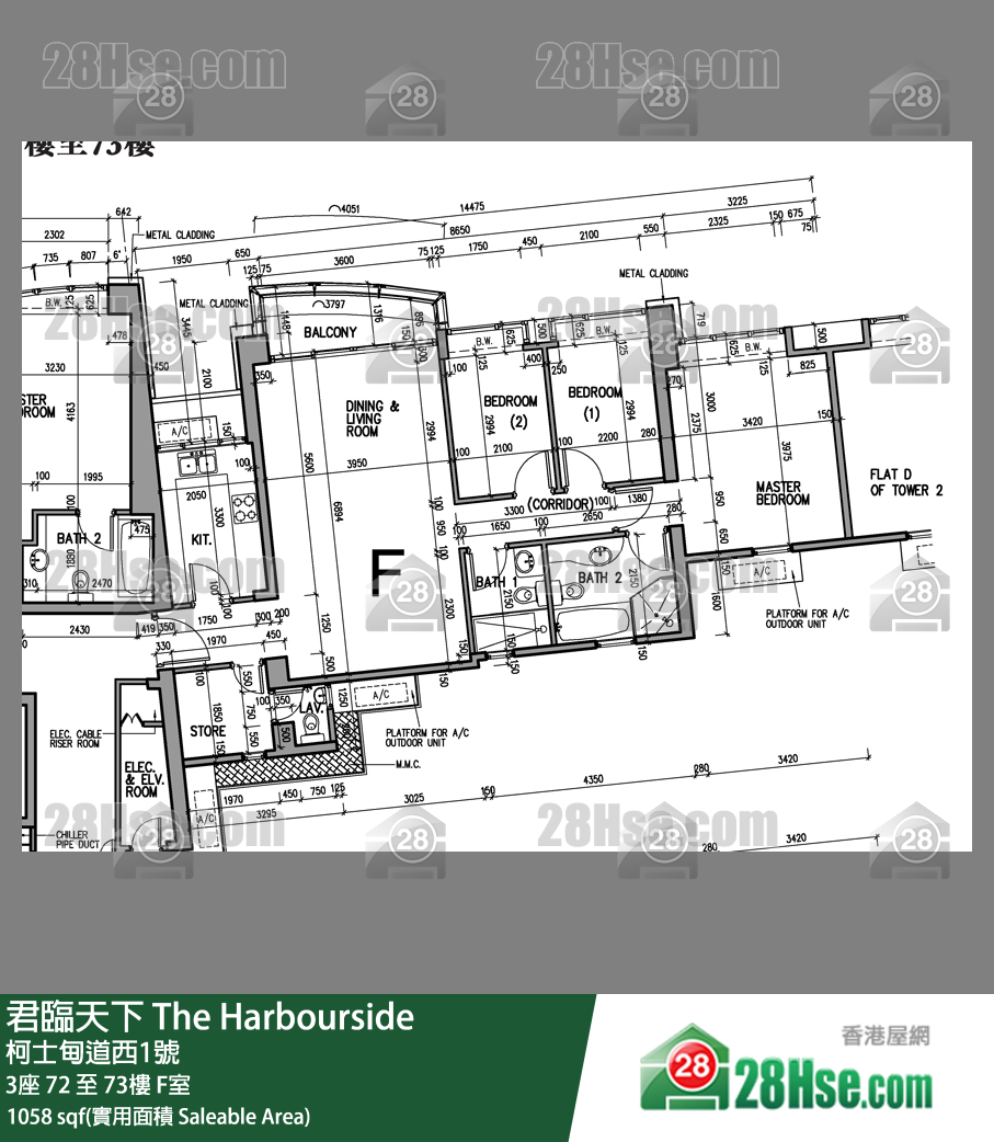 君临天下 3座 73楼 F室 平面图
