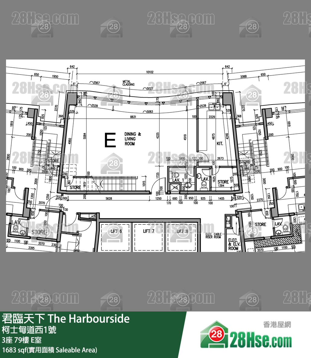 君临天下 3座79楼 E室 平面图