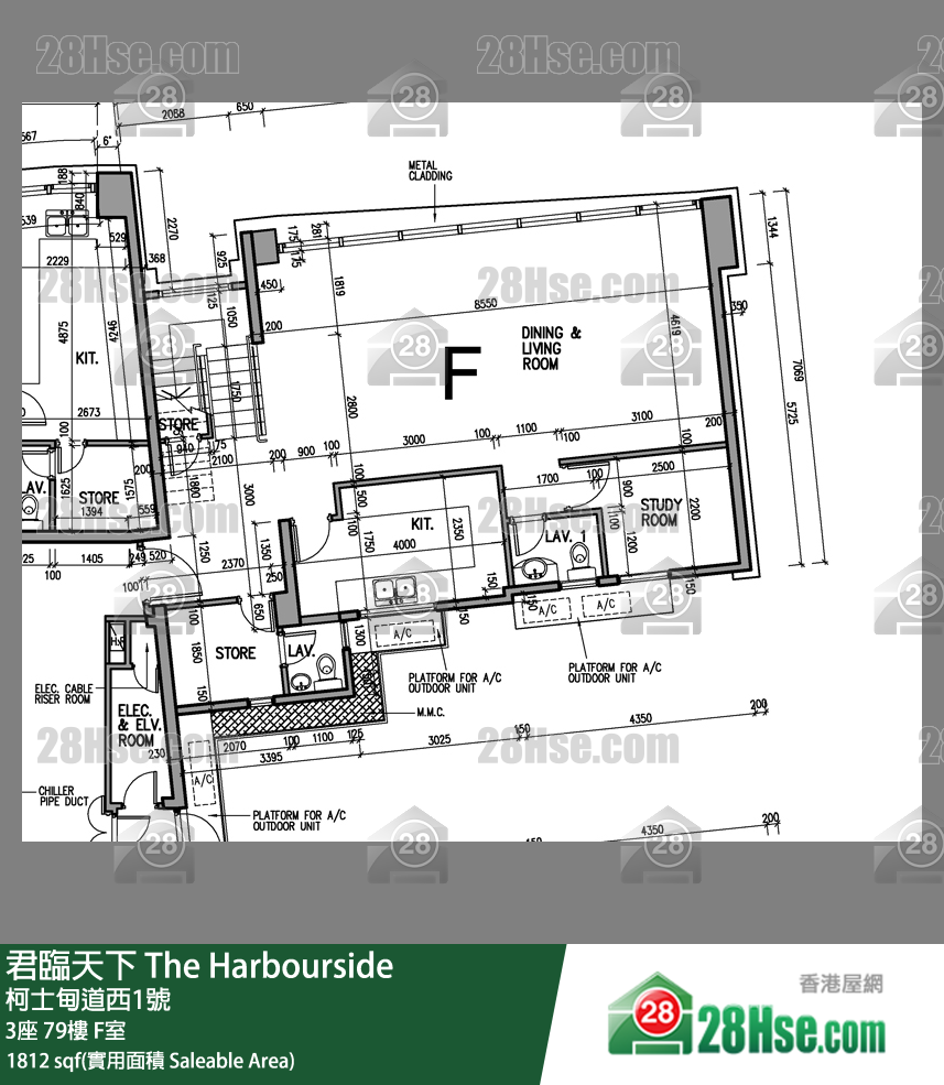 君临天下 3座79楼 F室 平面图