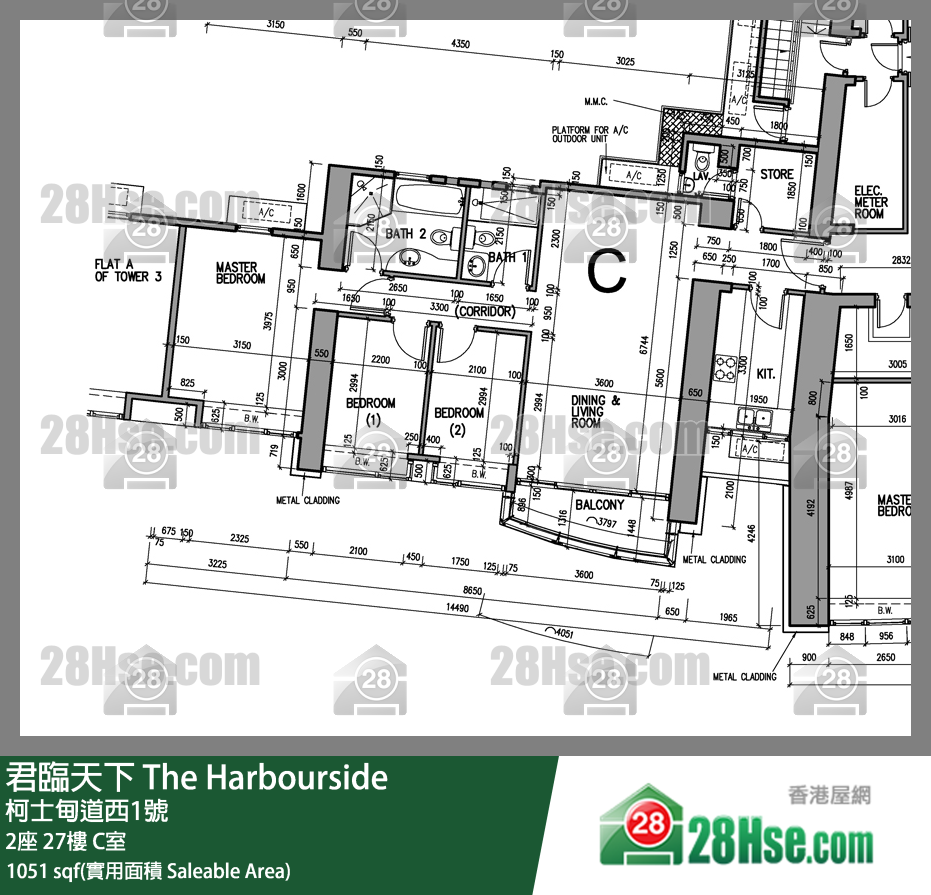 君临天下 2座27楼 C室 平面图