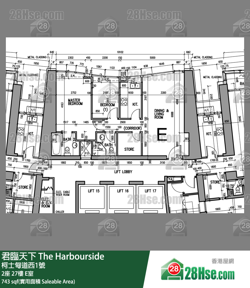 君临天下 2座27楼 E室 平面图