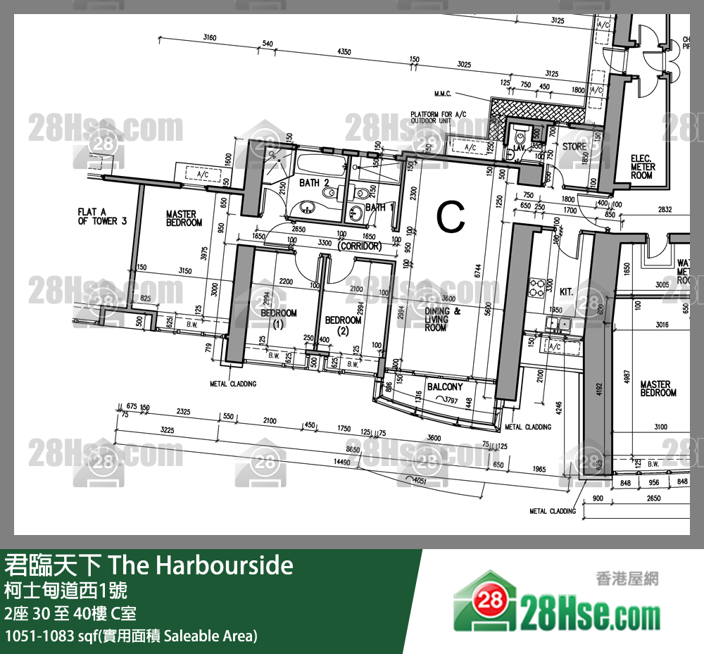 君临天下 2座38楼 C室 平面图