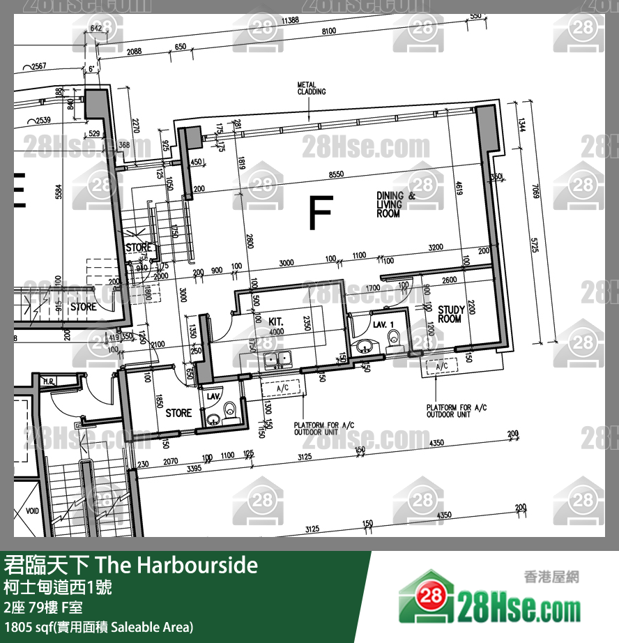 君临天下 2座 79楼 F室 平面图
