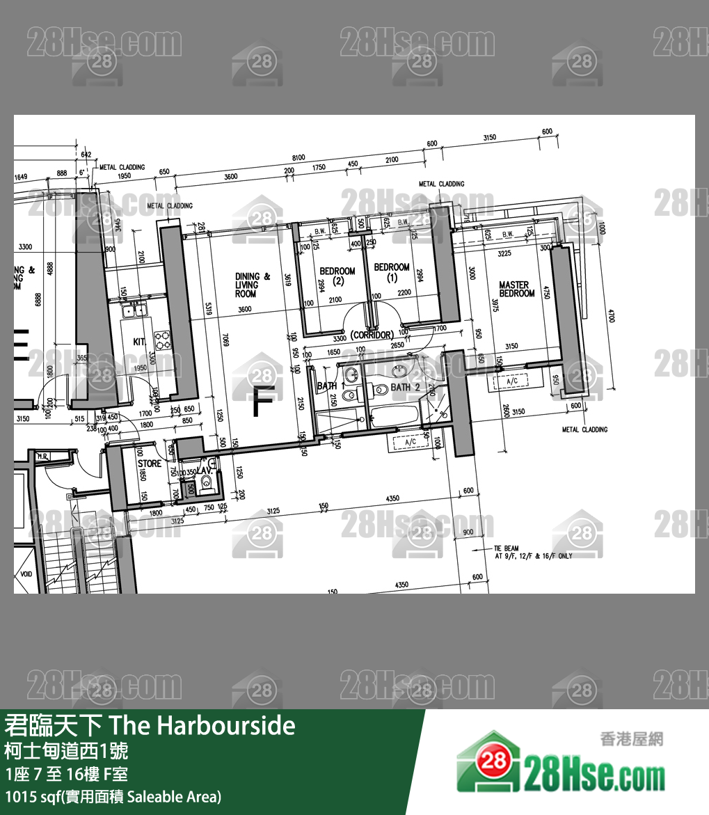 君临天下 1座 12楼 F室 平面图