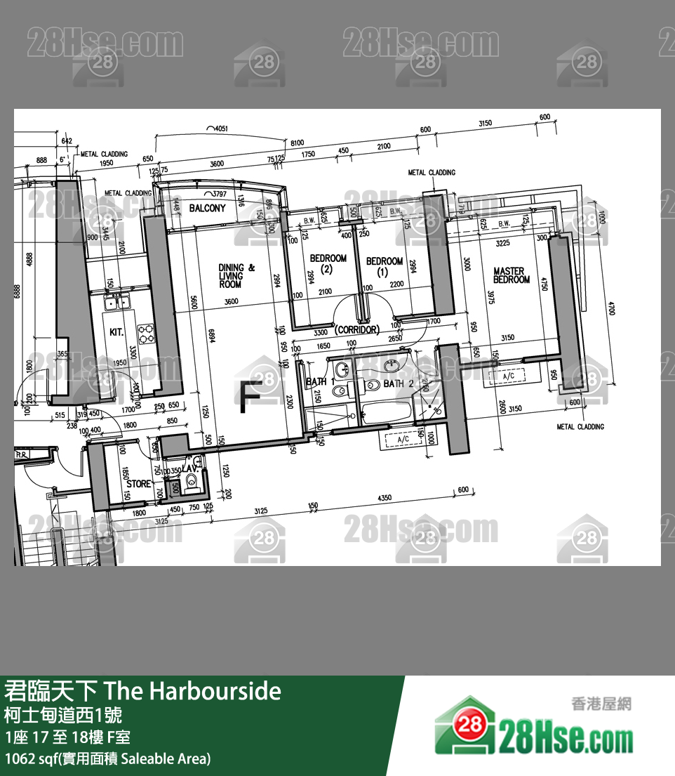 The Harbour Side,  Flat F, 18/f, Tower 1 FloorPlan