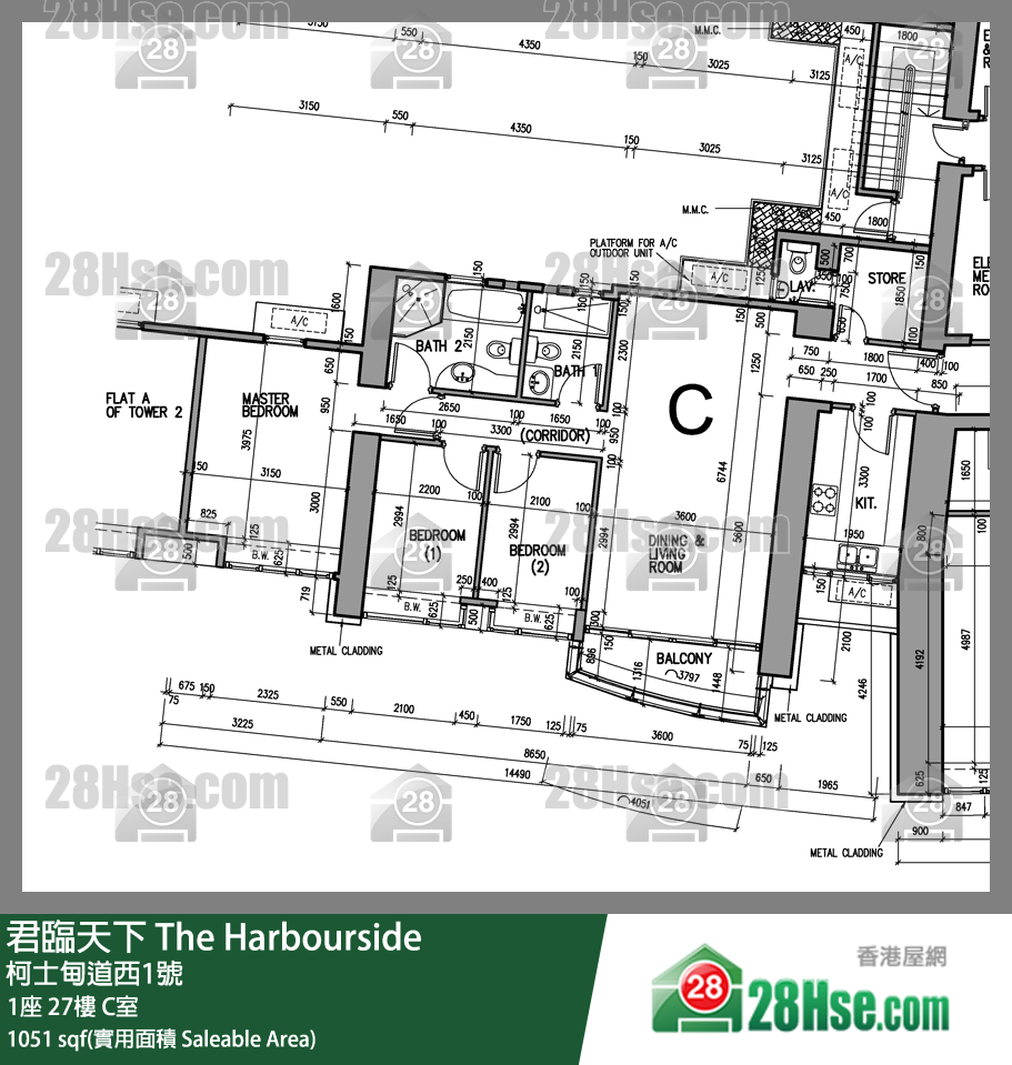 君临天下 1座27楼 C室 平面图