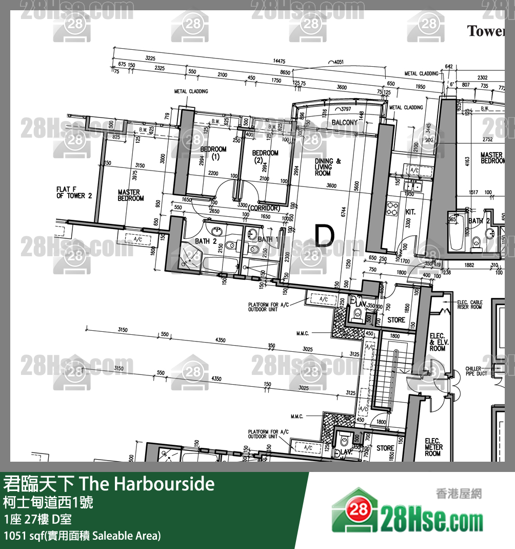 君临天下 1座27楼 D室 平面图
