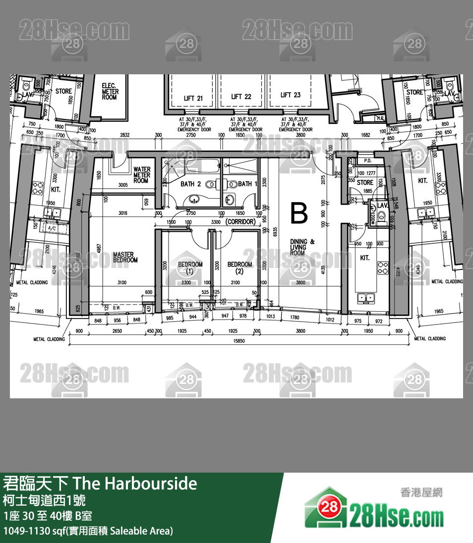 君临天下 1座35楼 B室 平面图