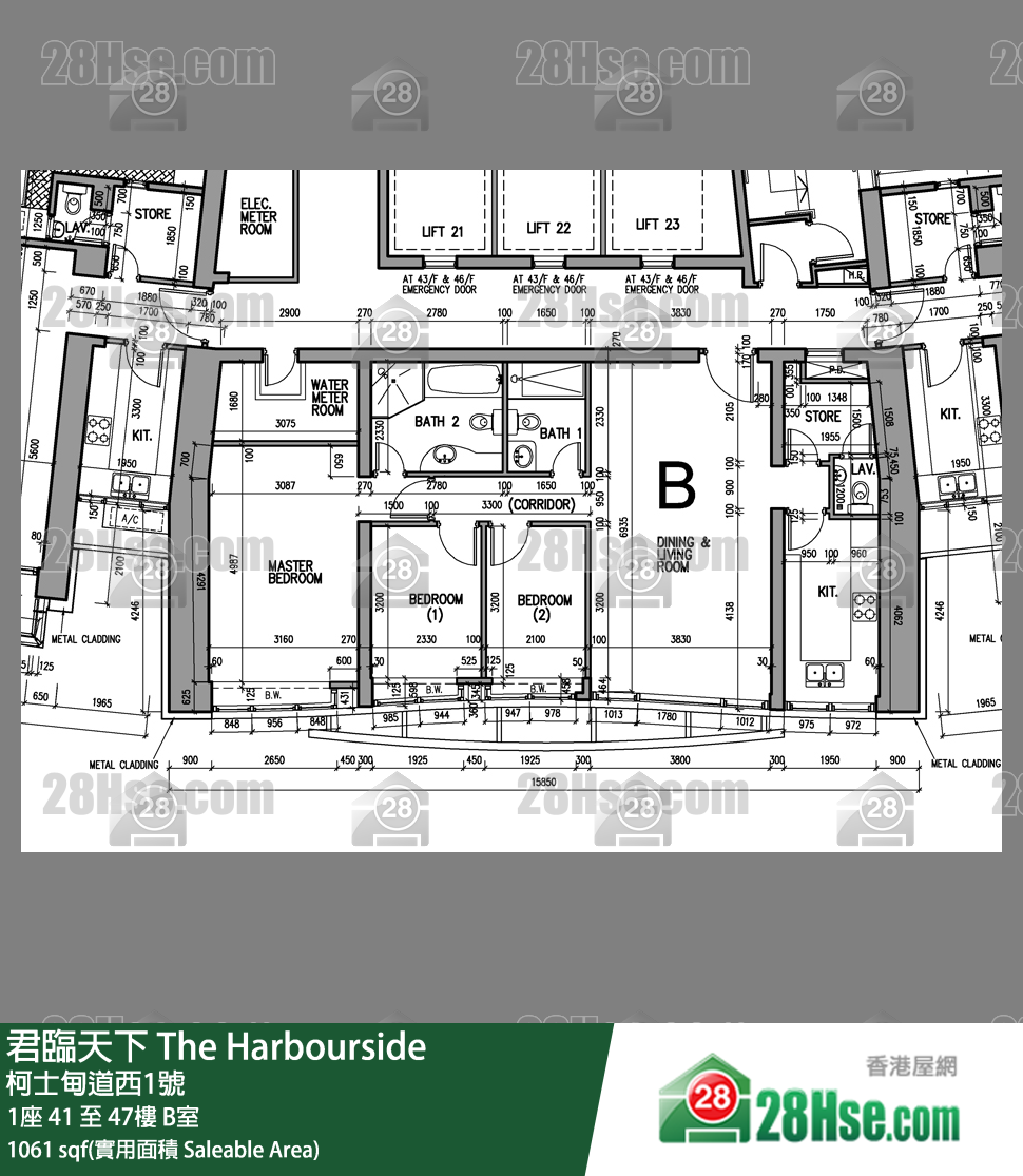 君临天下 1座42楼 B室 平面图