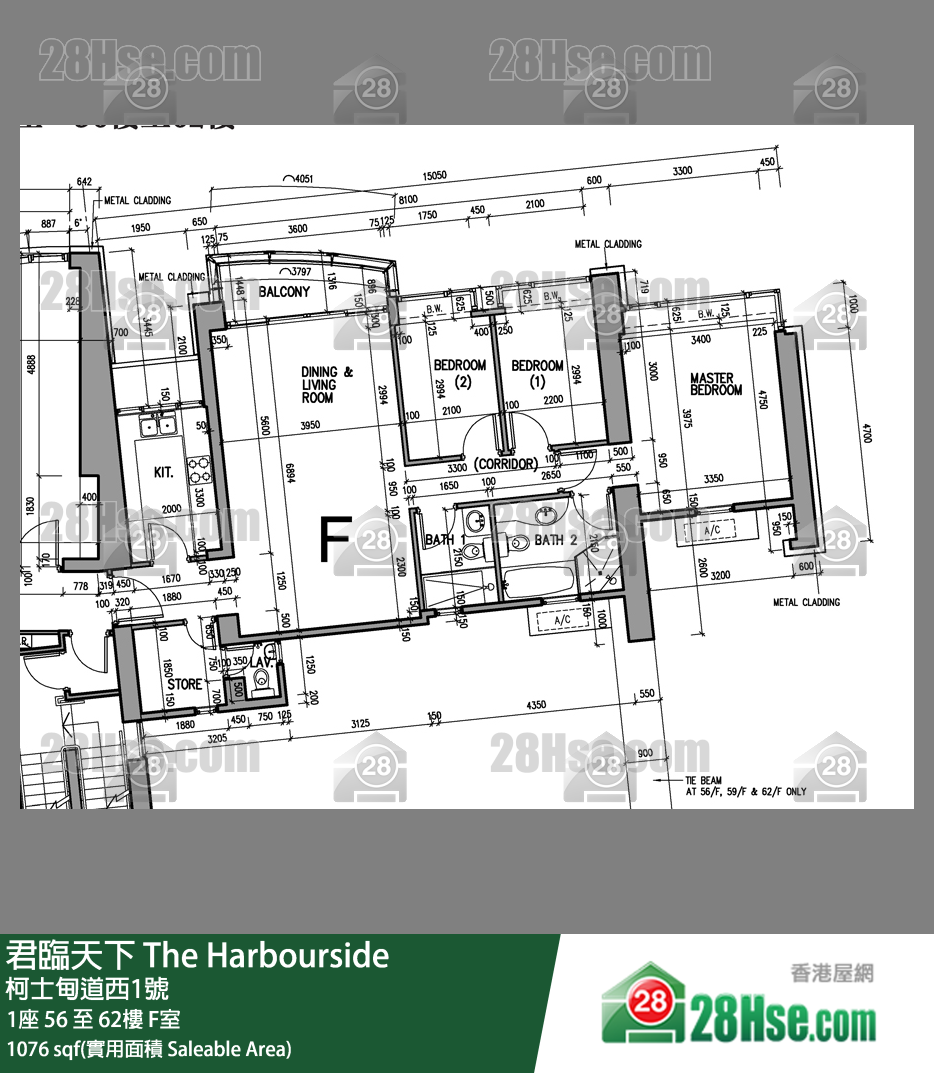 君临天下 1座59楼 F室 平面图