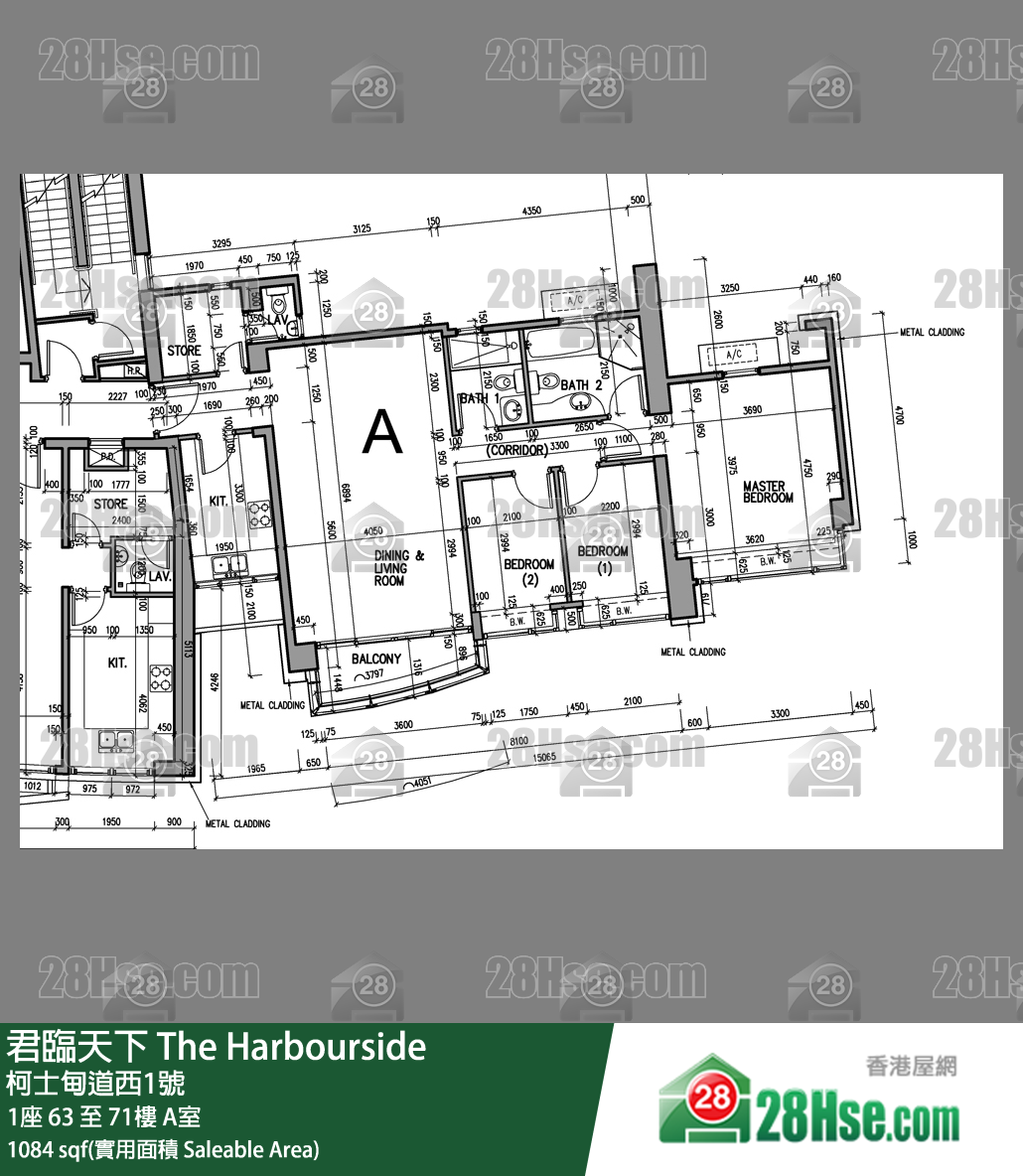 君临天下 1座69楼 A室 平面图