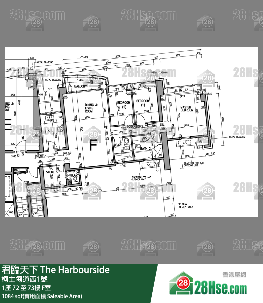 君临天下 1座72楼 F室 平面图