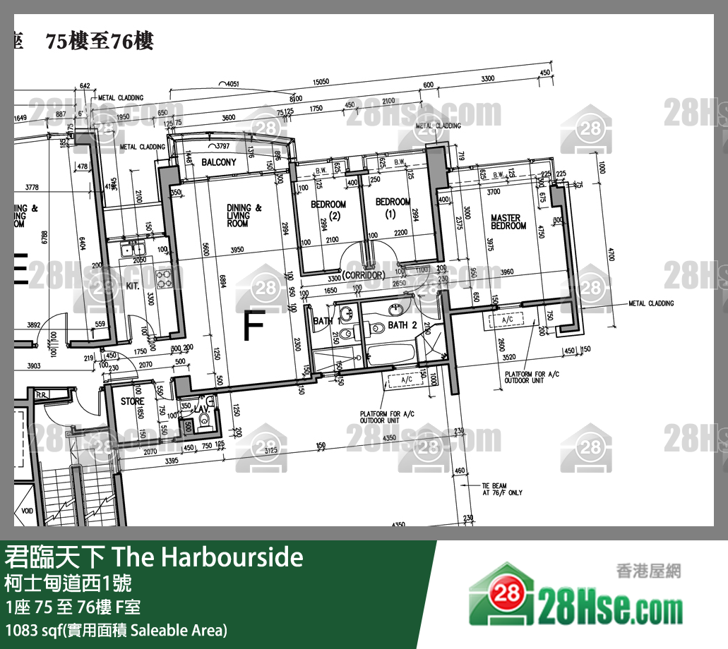 君临天下 1座75楼 F室 平面图