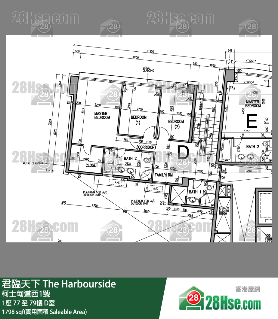君临天下 1座77楼 D室 平面图