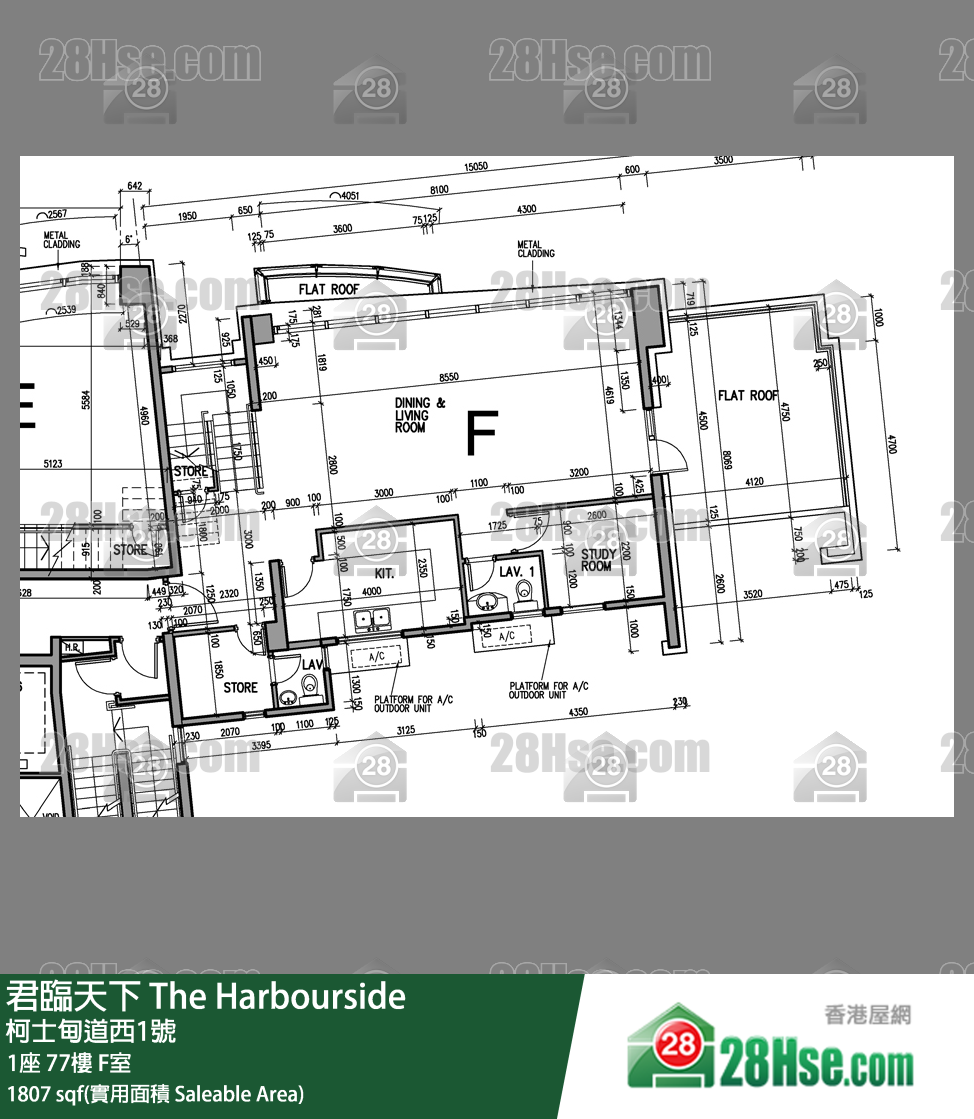 君临天下 1座77楼 F室 平面图