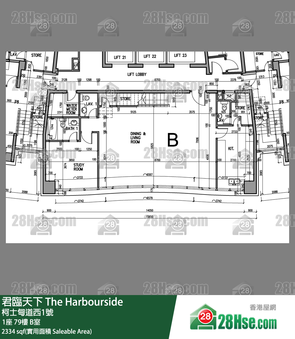 君临天下 1座79楼 B室 平面图