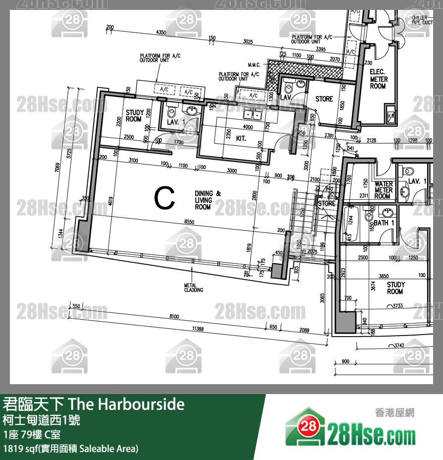 君临天下 1座 79楼 C室 平面图