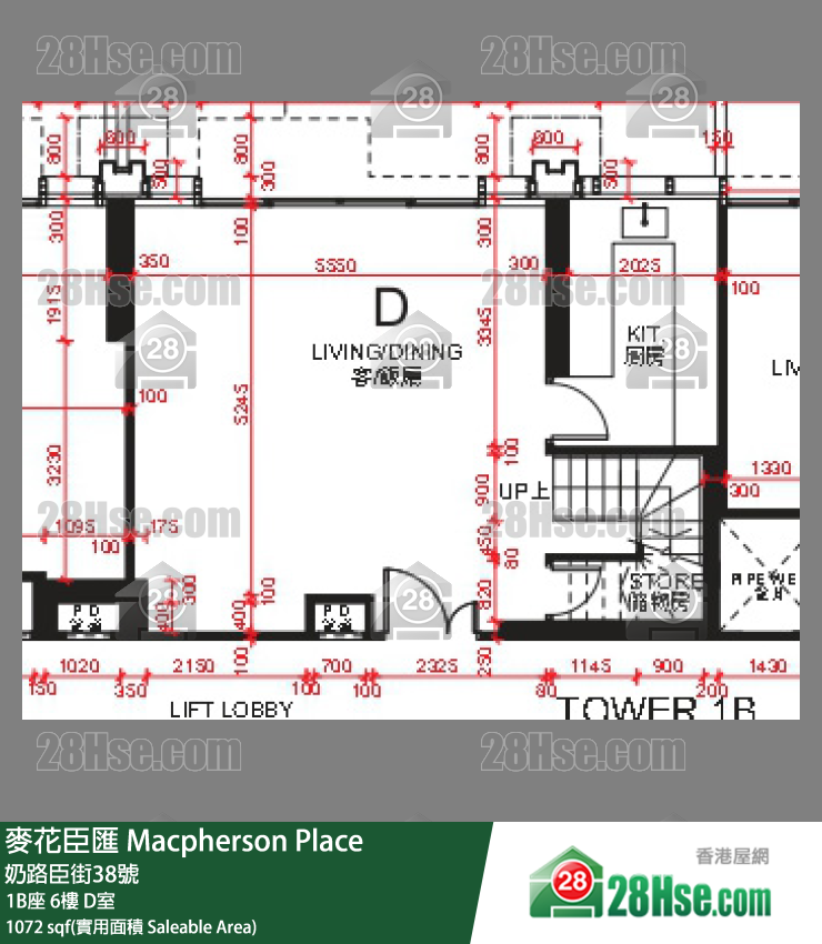 麦花臣汇 1B座6楼 D室 平面图