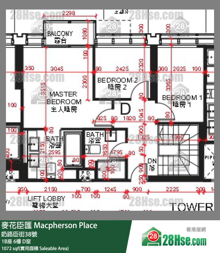 麦花臣汇 1B座6楼 D室 平面图