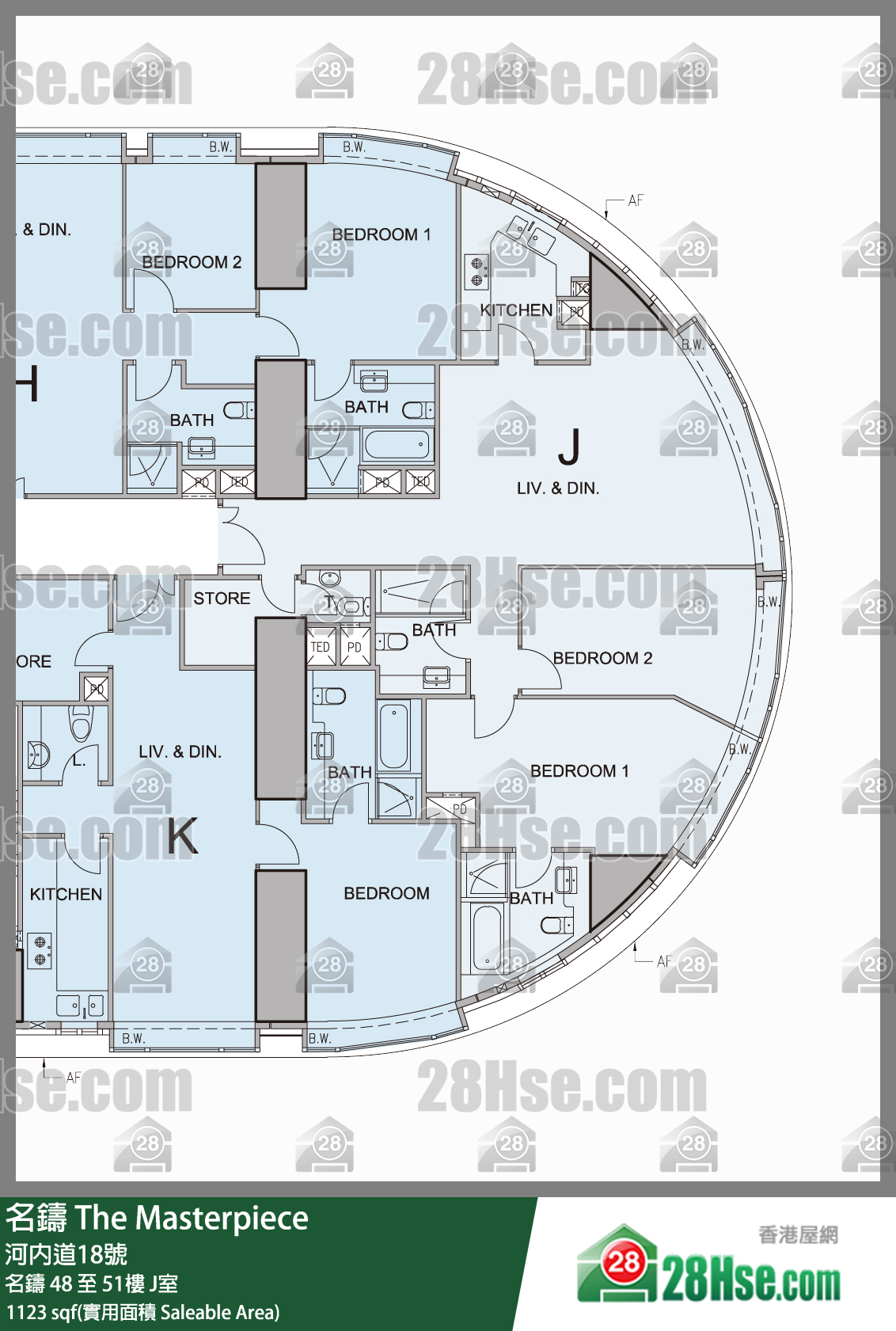 The Masterpiece, Flat J, 51/F, The Masterpiece FloorPlan