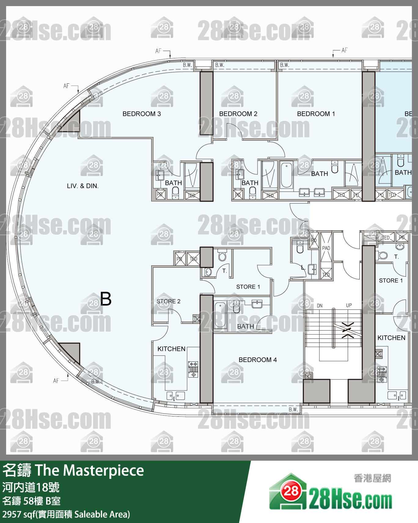 The Masterpiece,  Flat B, 58/f, The Masterpiece FloorPlan