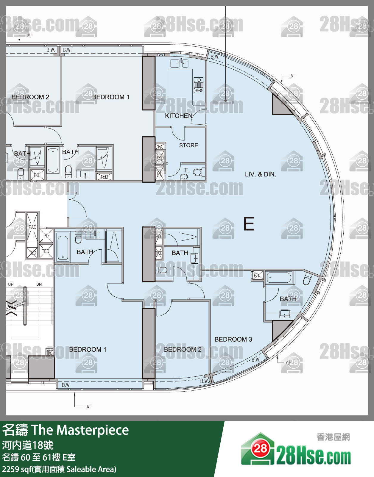 The Masterpiece,  Flat E, 61/f, The Masterpiece FloorPlan