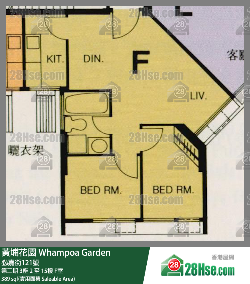 黃埔花園 第二期3座6樓 F室 平面圖