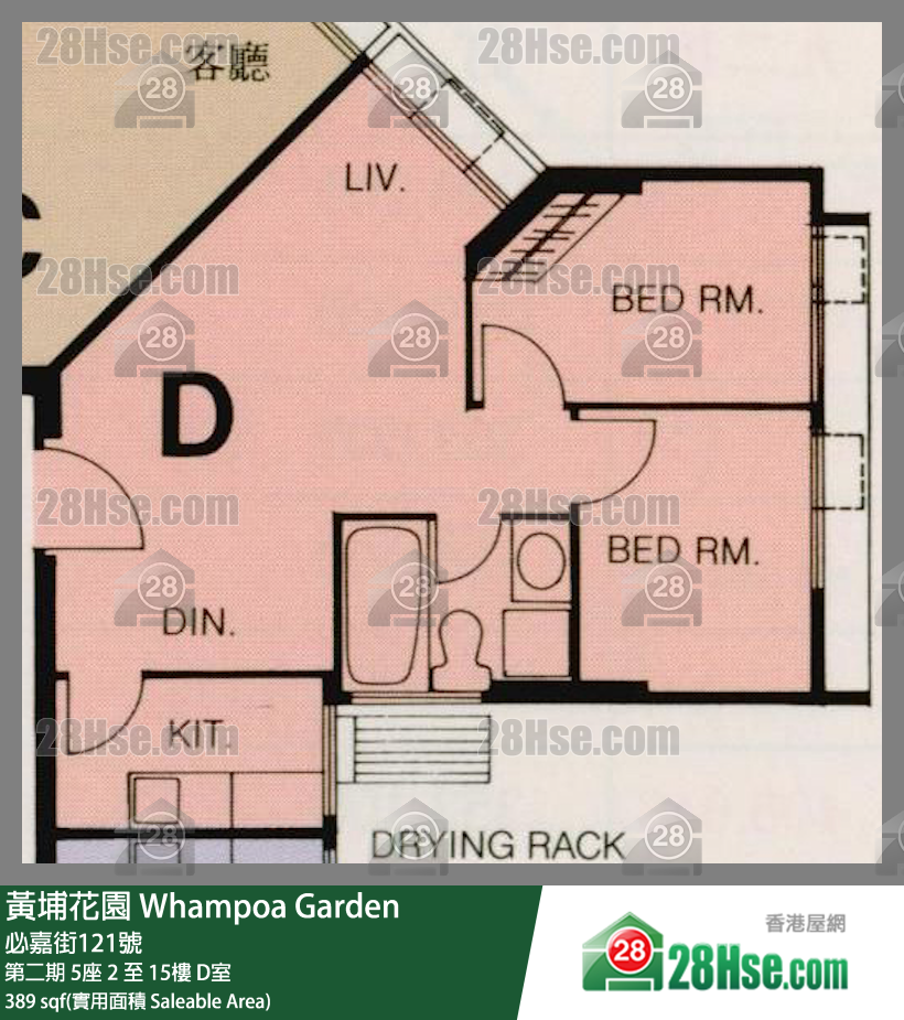 黃埔花園 第二期5座15樓 D室 平面圖
