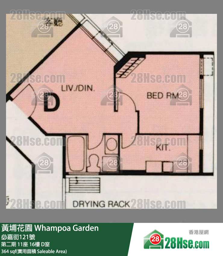 黄埔花园 第二期11座16楼 D室 平面图