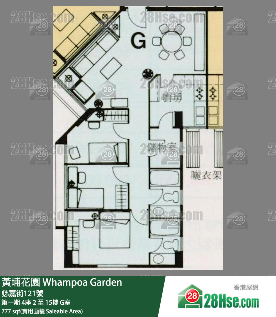 黄埔花园 第一期4座15楼 G室 平面图
