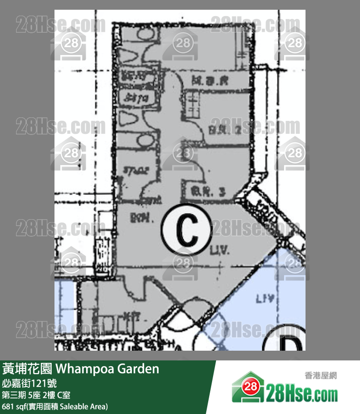 黄埔花园 第三期5座2楼 C室 平面图
