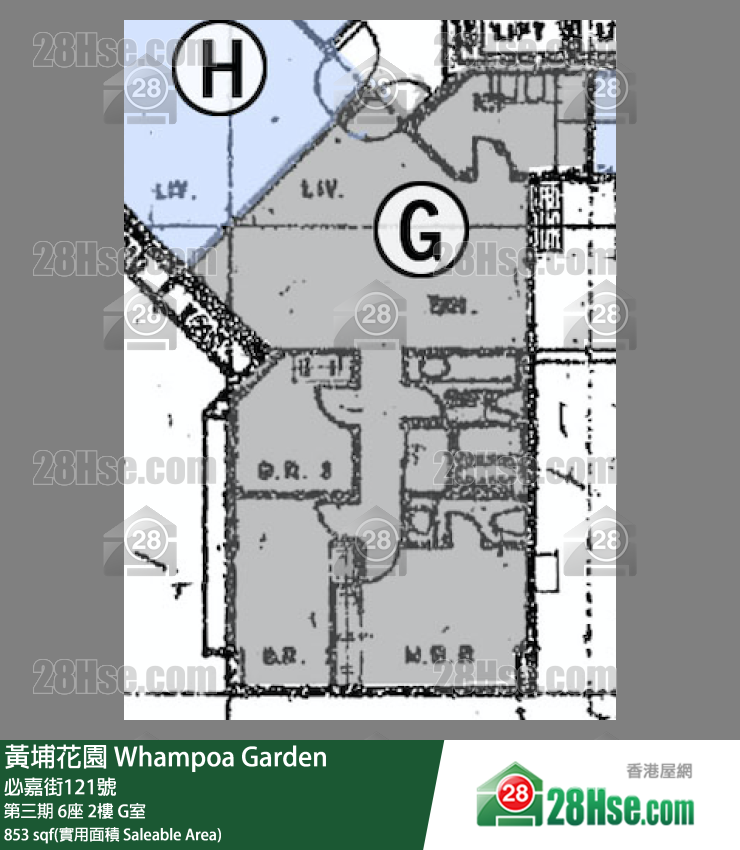 黄埔花园 第三期6座2楼 G室 平面图