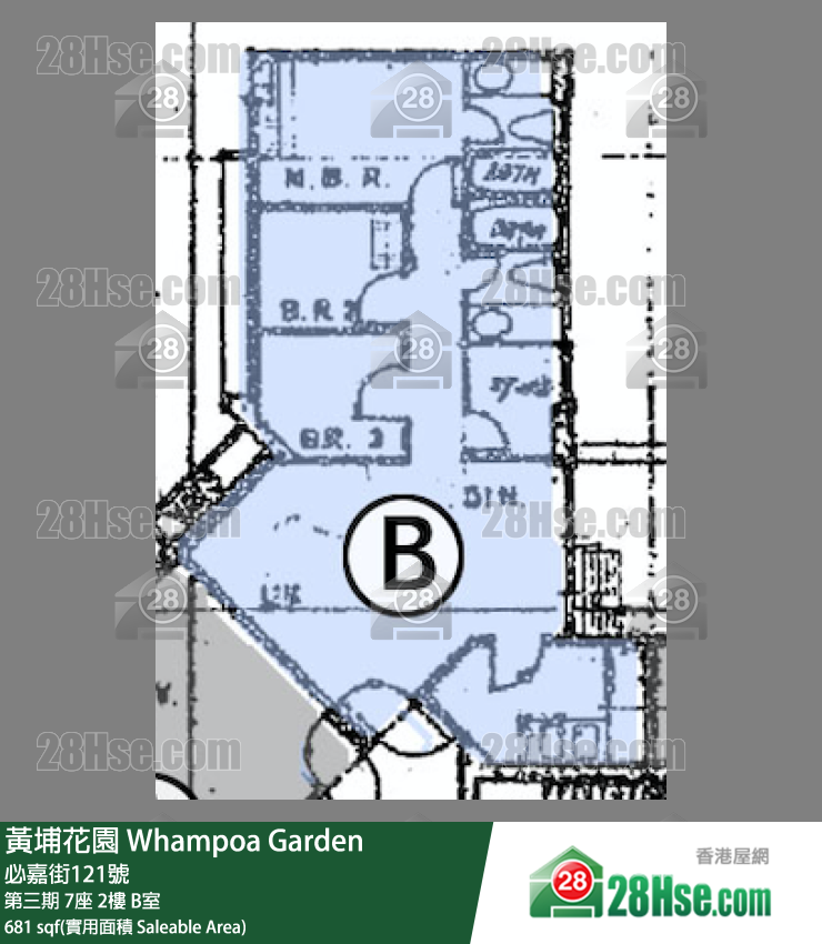 黄埔花园 第三期7座2楼 B室 平面图