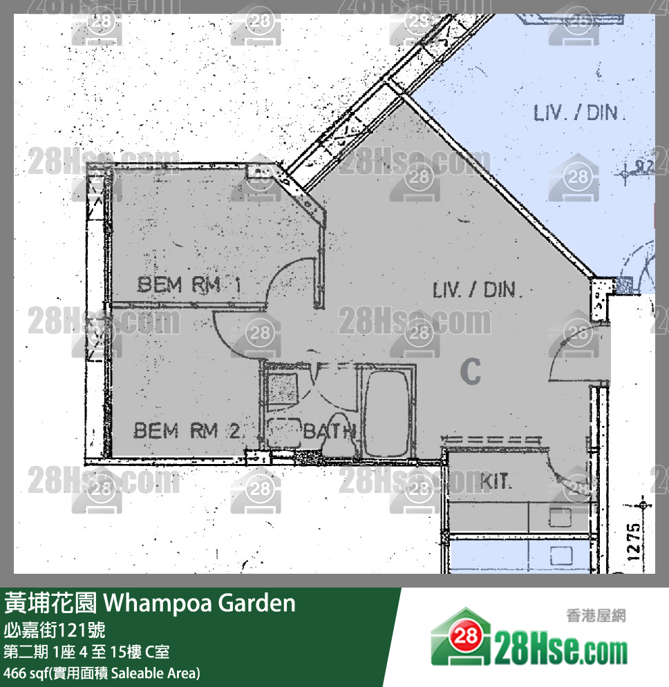 黃埔花園 第二期1座15樓 C室 平面圖