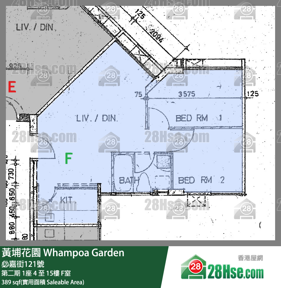 黃埔花園 第二期1座15樓 F室 平面圖