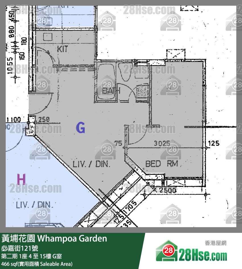 黃埔花園 第二期1座15樓 G室 平面圖