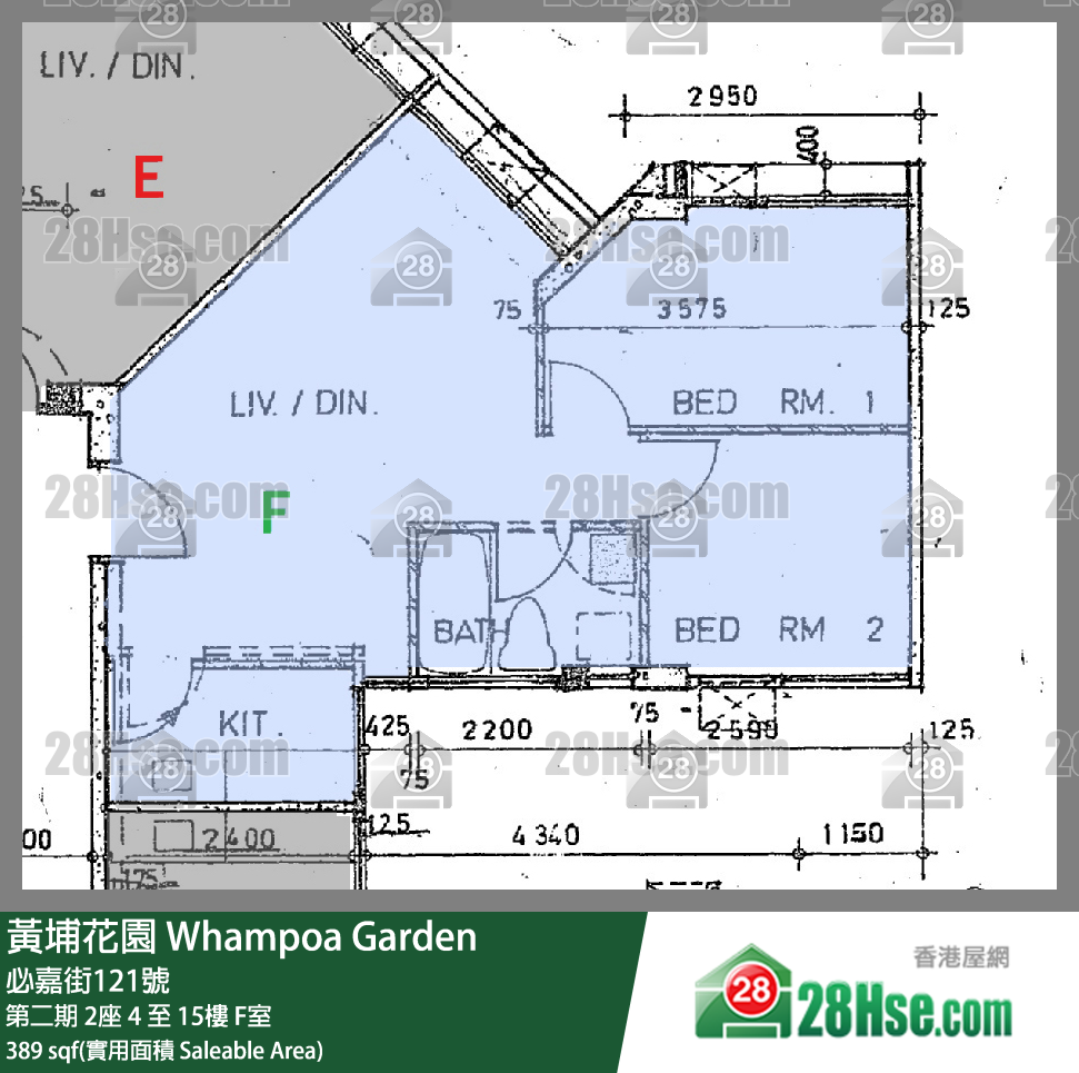 黃埔花園 第二期 2座 12樓 F室 平面圖