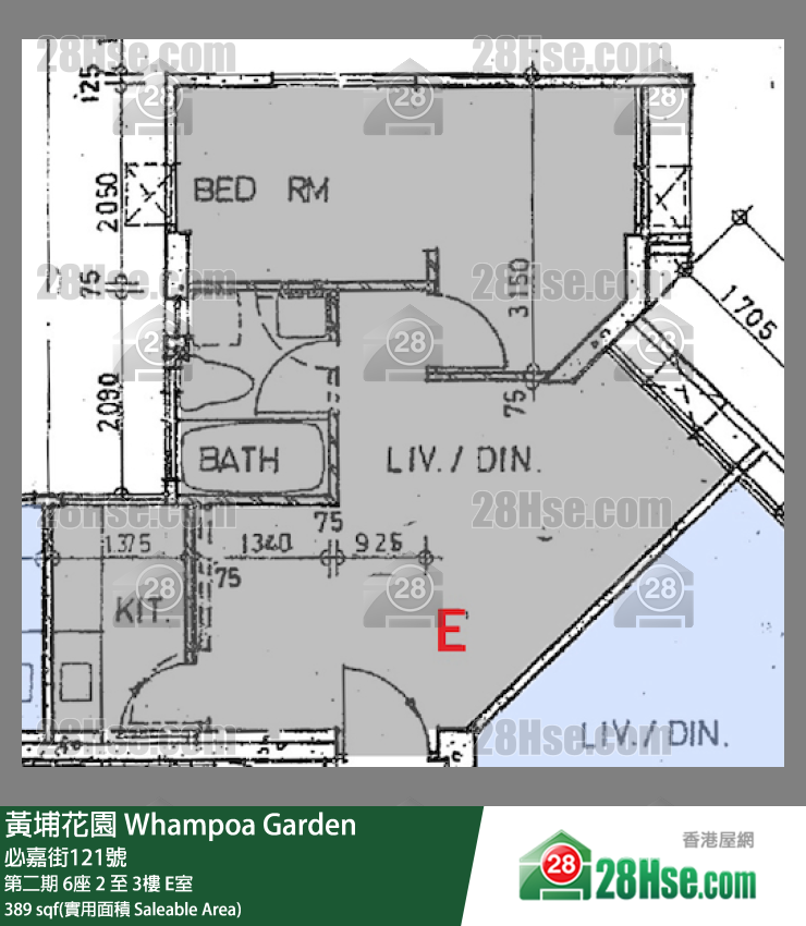 黃埔花園 第二期6座2樓 E室 平面圖
