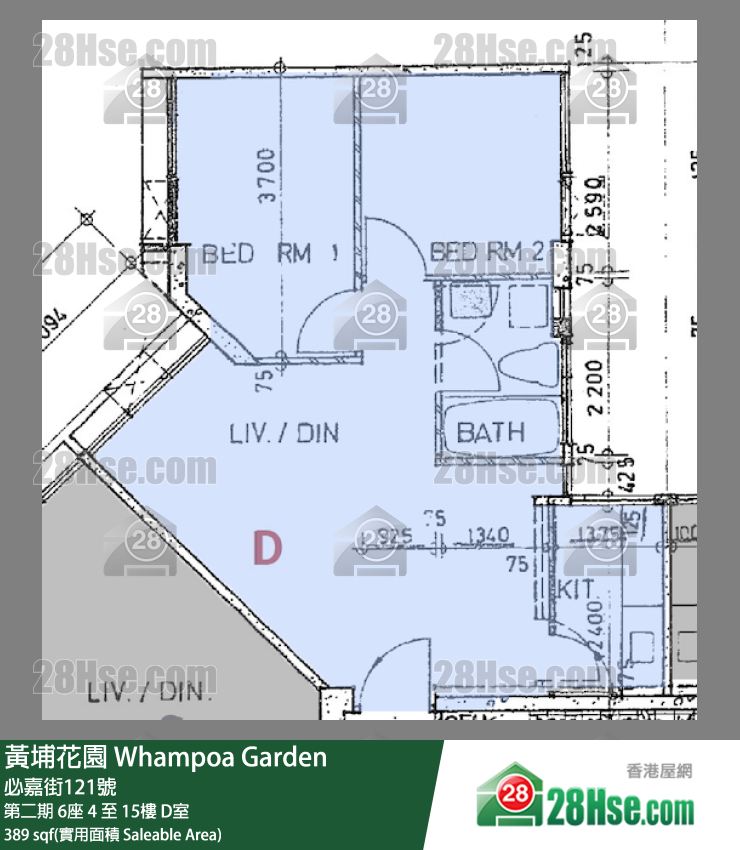 黃埔花園 第二期6座10樓 D室 平面圖