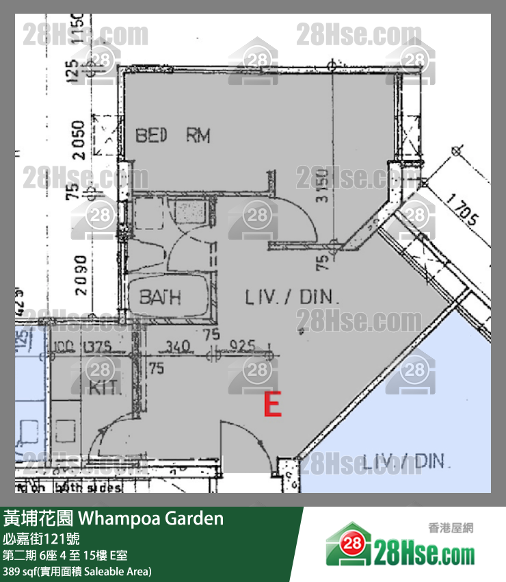 黃埔花園 第二期6座14樓 E室 平面圖