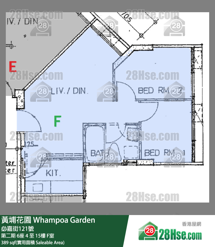 黃埔花園 第二期6座13樓 F室 平面圖