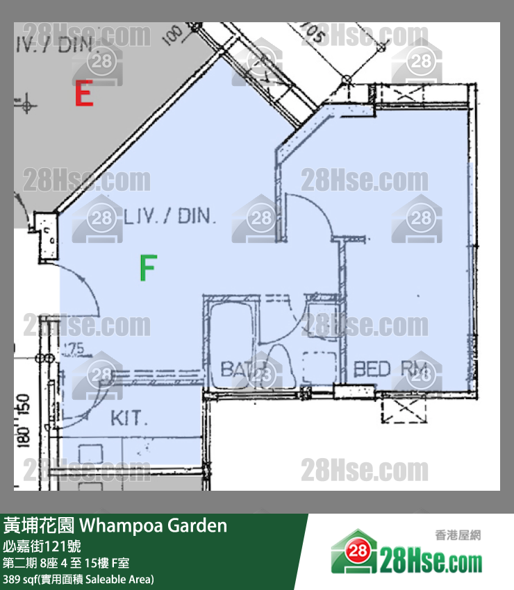 黄埔花园 第二期8座14楼 F室 平面图