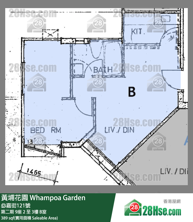 黄埔花园 第二期9座2楼 B室 平面图