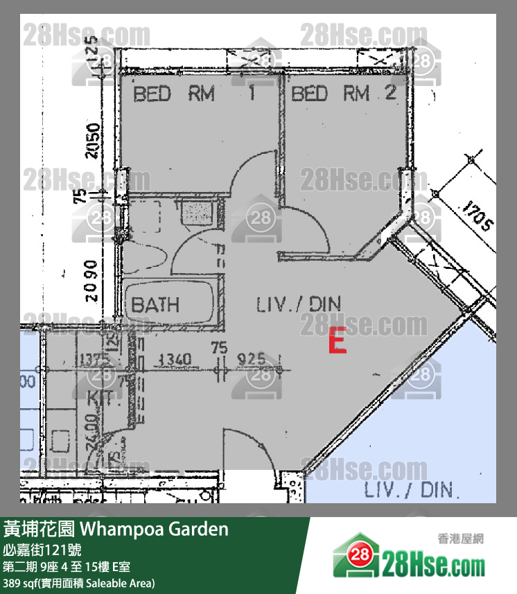 黃埔花園 第二期9座10樓 E室 平面圖