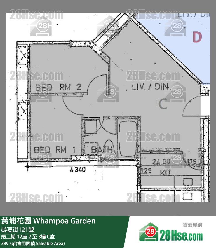 黃埔花園 第二期12座2樓 C室 平面圖