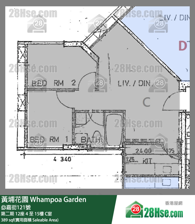 黃埔花園 第二期12座12樓 C室 平面圖