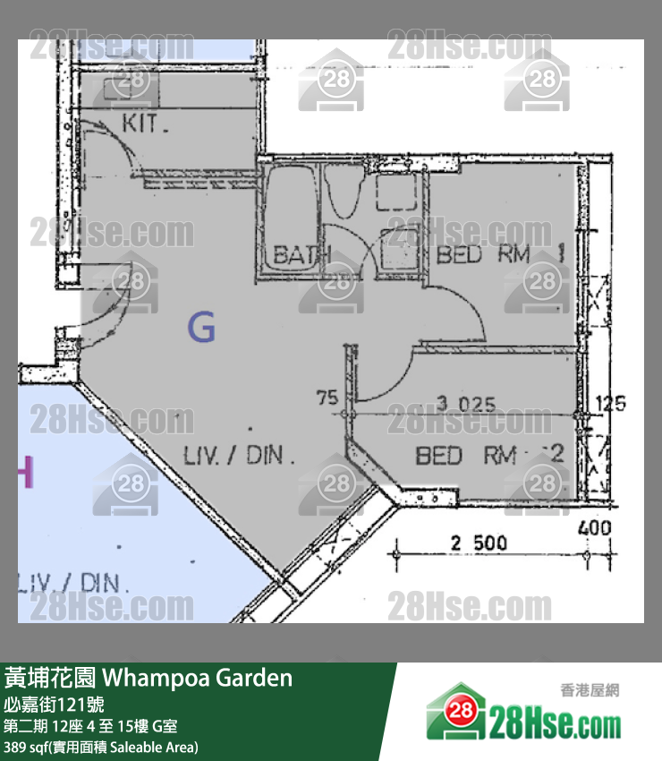黃埔花園 第二期 12座 14樓 G室 平面圖